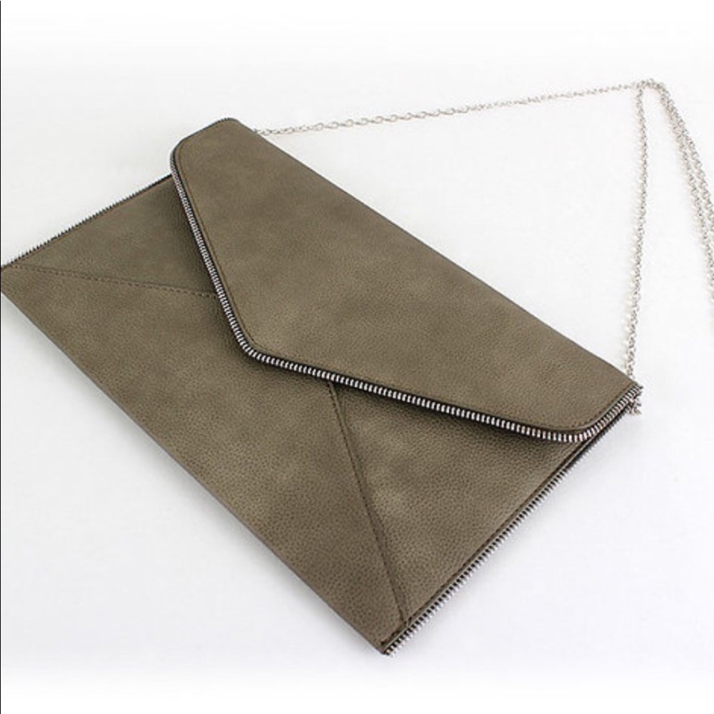 Olive Envelope Clutch